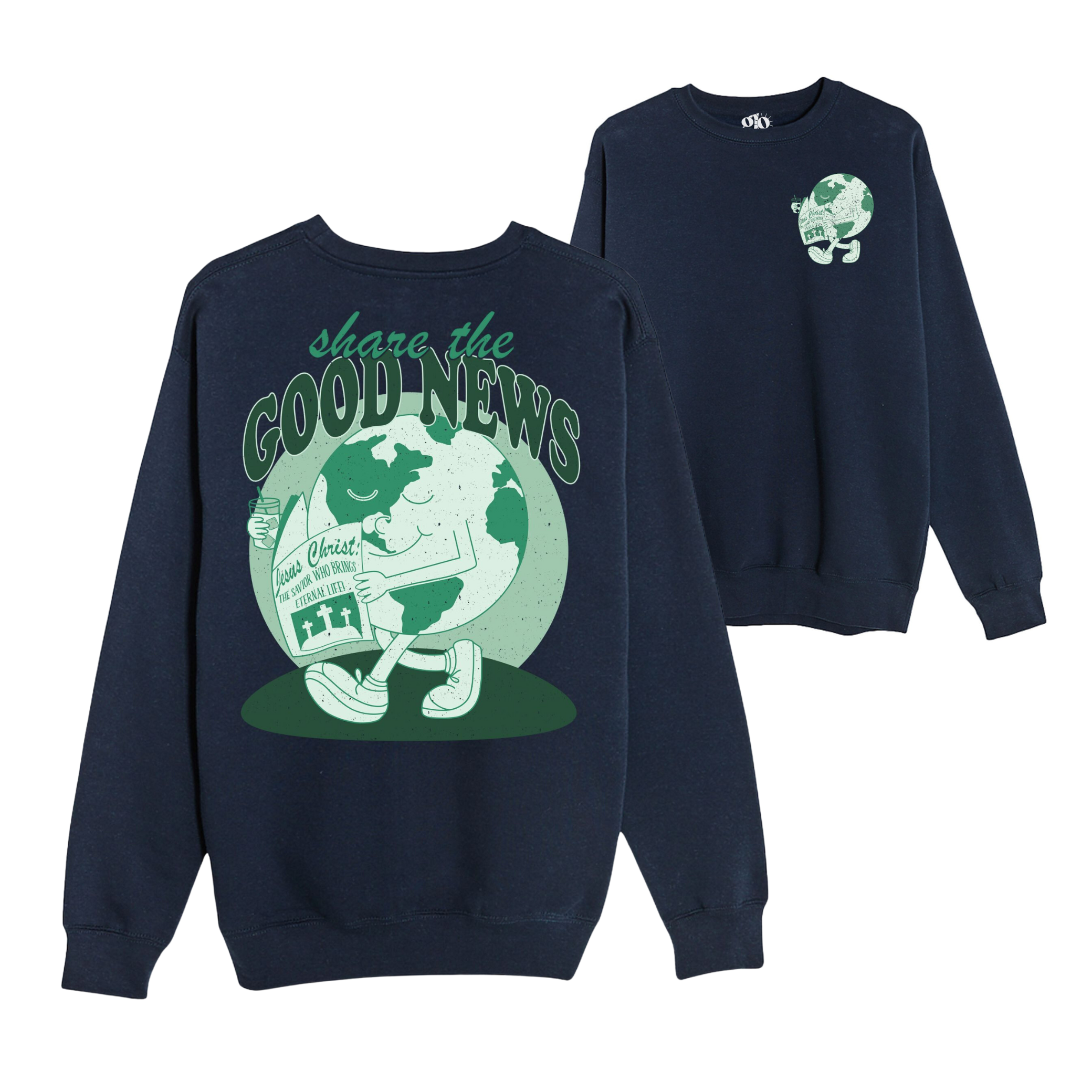 Share The Good News Crewneck Sweatshirt - Navy